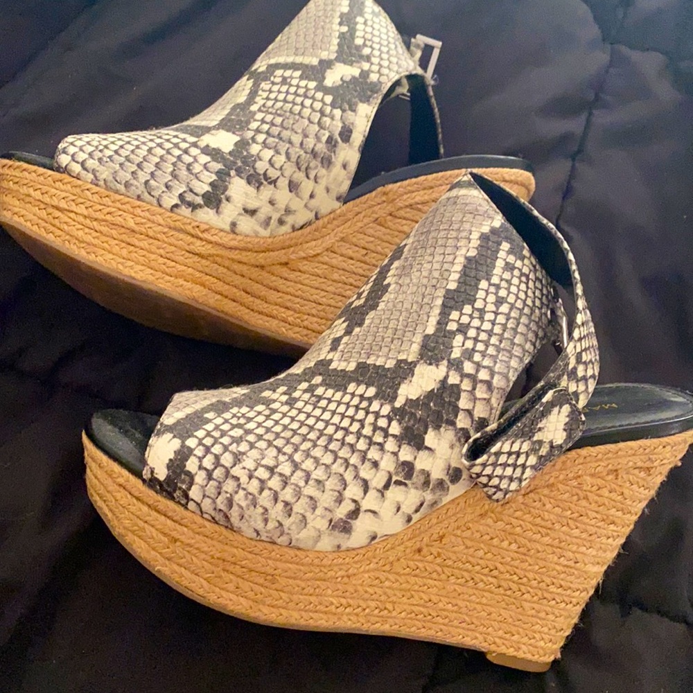 Never worn snake skin wedges